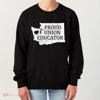 Red For Ed Washington Teacher Protest Union Educator Women's Sweatshirt thumb 0