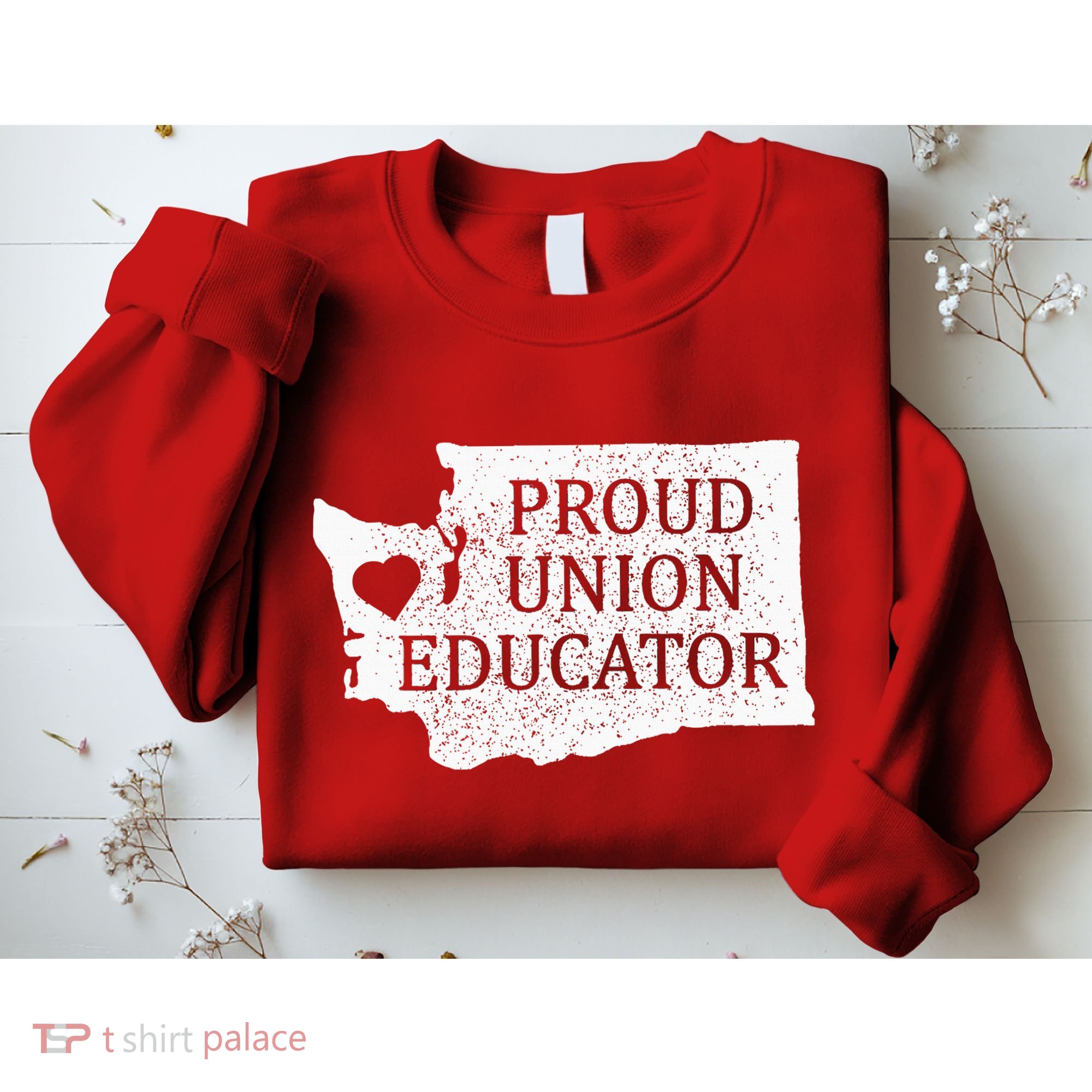 Red For Ed Washington Teacher Protest Union Educator Sweatshirt