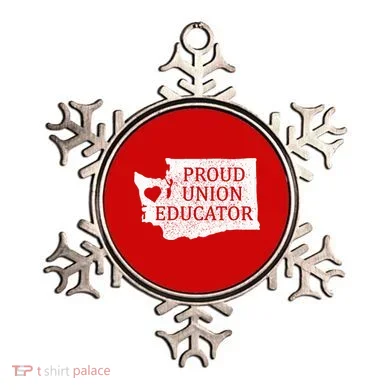 Red For Ed Washington Teacher Protest Union Educator Ornament
