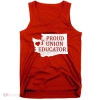 Red For Ed Washington Teacher Protest Union Educator Tank Top thumb 0