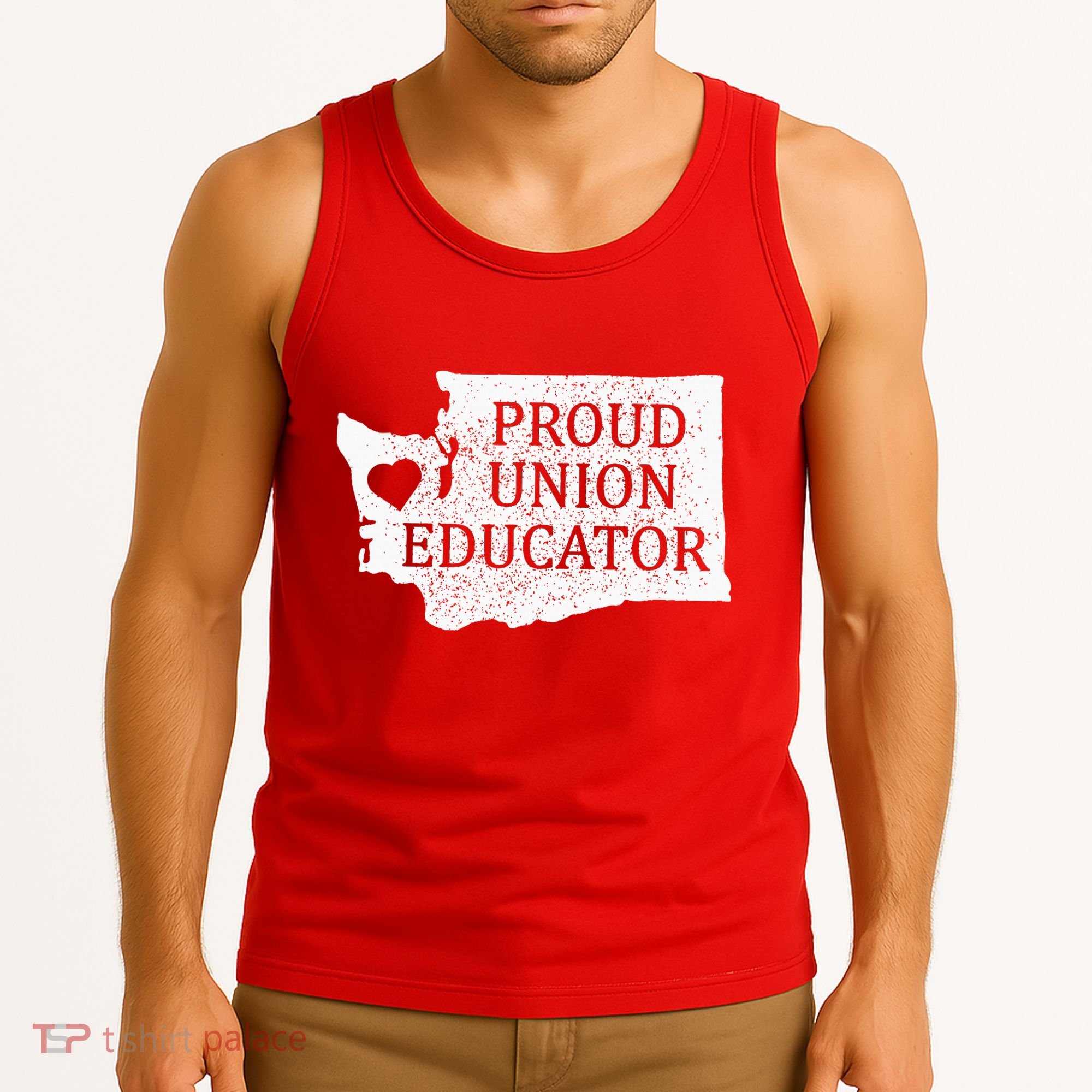 Red For Ed Washington Teacher Protest Union Educator Tank Top