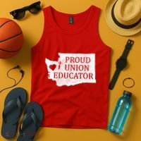 Red For Ed Washington Teacher Protest Union Educator Tank Top thumb 4