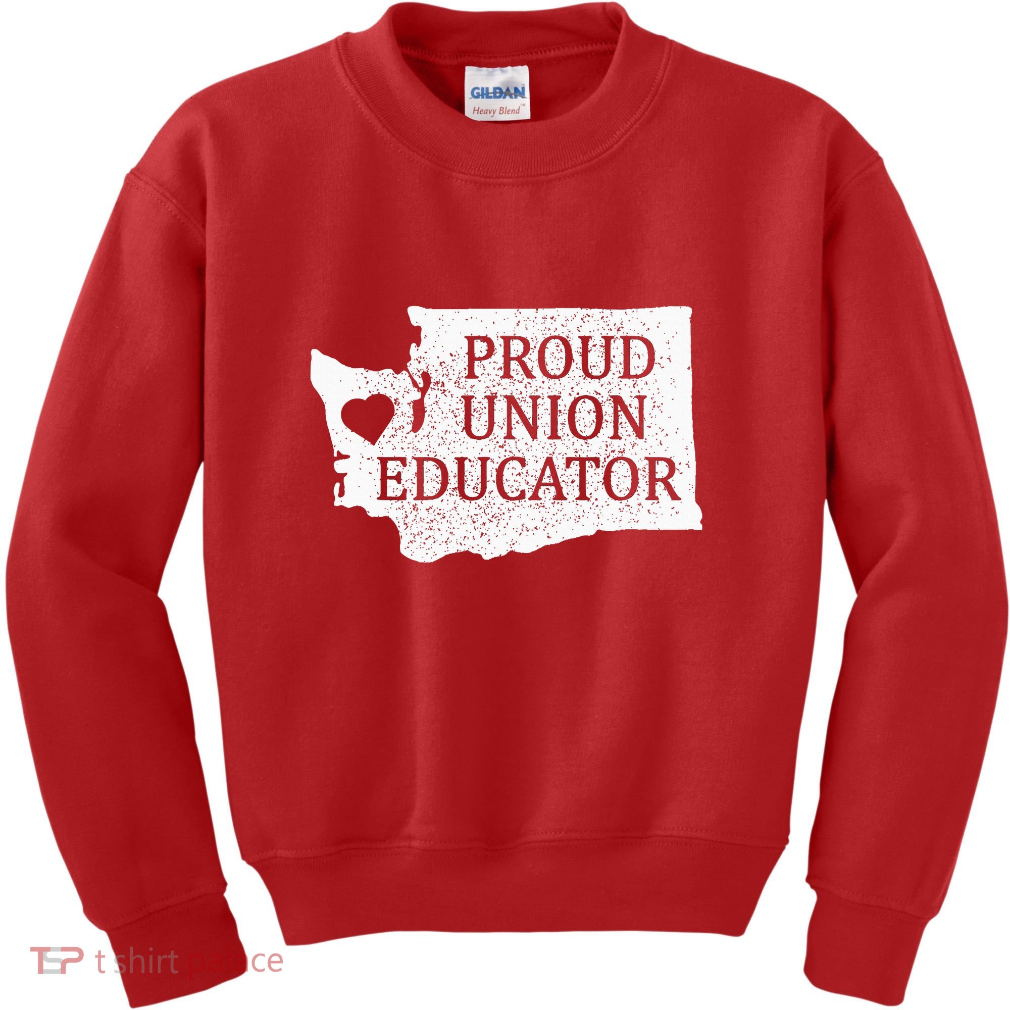 Red For Ed Washington Teacher Protest Union Educator Kids Sweatshirt