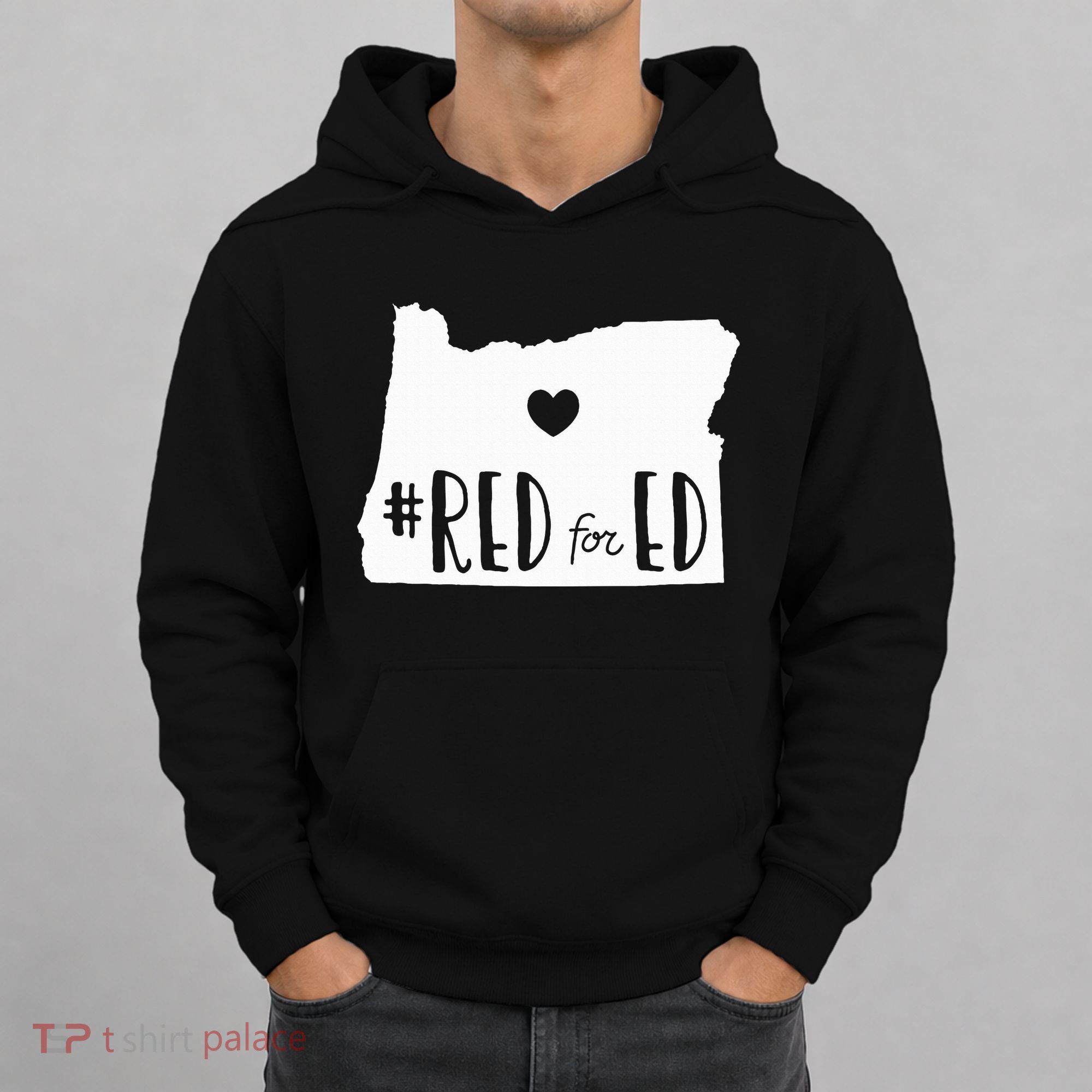 Red For Ed Oregon Teacher Public Education Supporter Hoodie