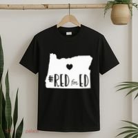 Red For Ed Oregon Teacher Public Education Supporter T-Shirt thumb 2