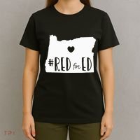 Red For Ed Oregon Teacher Public Education Supporter T-Shirt thumb 4