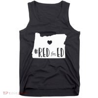 Red For Ed Oregon Teacher Public Education Supporter Tank Top thumb 0