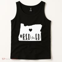 Red For Ed Oregon Teacher Public Education Supporter Tank Top thumb 2