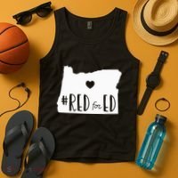 Red For Ed Oregon Teacher Public Education Supporter Tank Top thumb 4