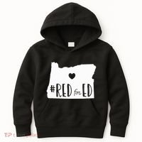 Red For Ed Oregon Teacher Public Education Supporter Kids Hoodie thumb 0