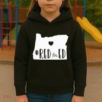 Red For Ed Oregon Teacher Public Education Supporter Kids Hoodie thumb 3