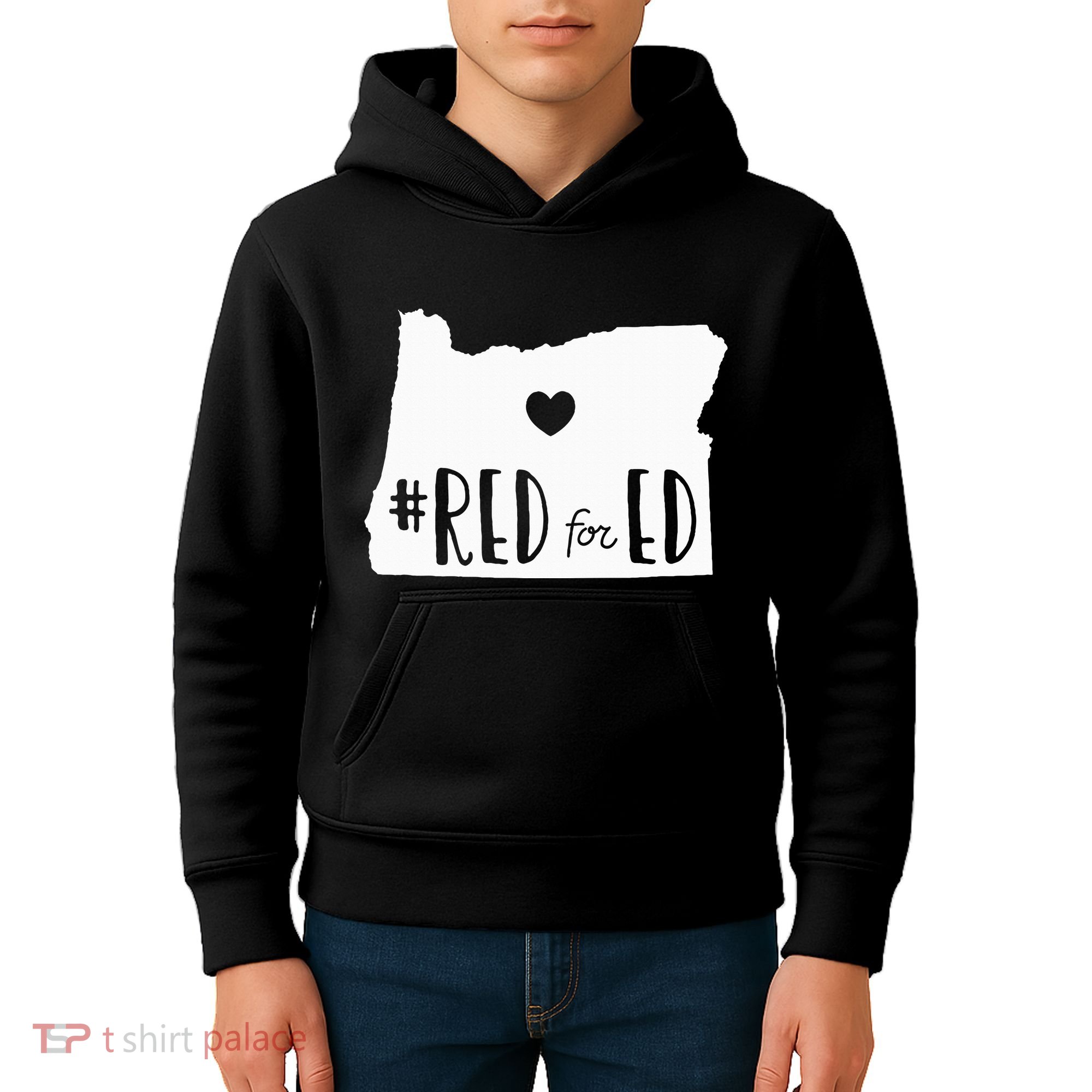 Red For Ed Oregon Teacher Public Education Supporter Kids Hoodie
