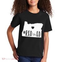 Red For Ed Oregon Teacher Public Education Supporter Kids T-Shirt thumb 2