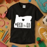 Red For Ed Oregon Teacher Public Education Supporter Kids T-Shirt thumb 3