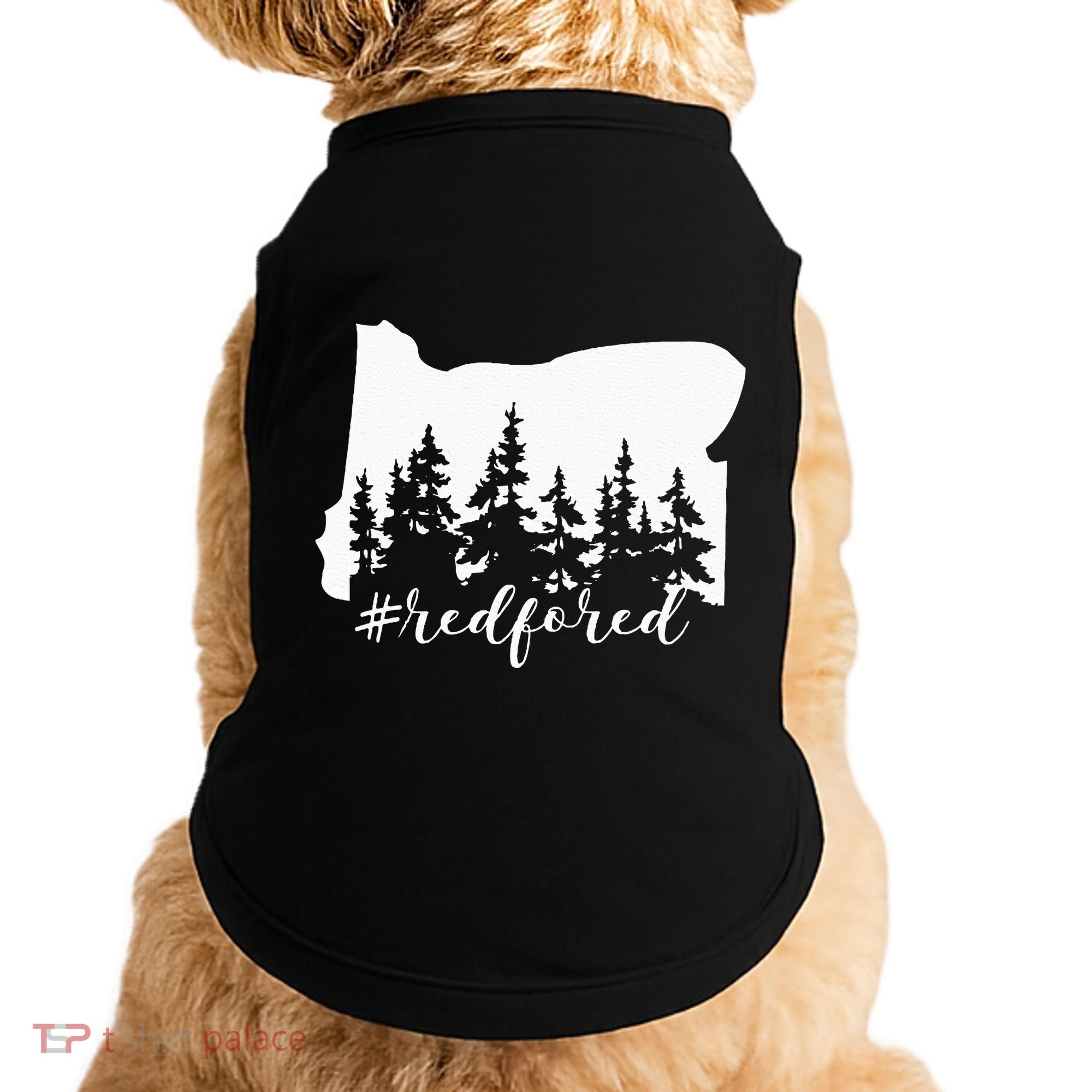 Red For Ed Oregon Trees Teacher Support Doggie Tank