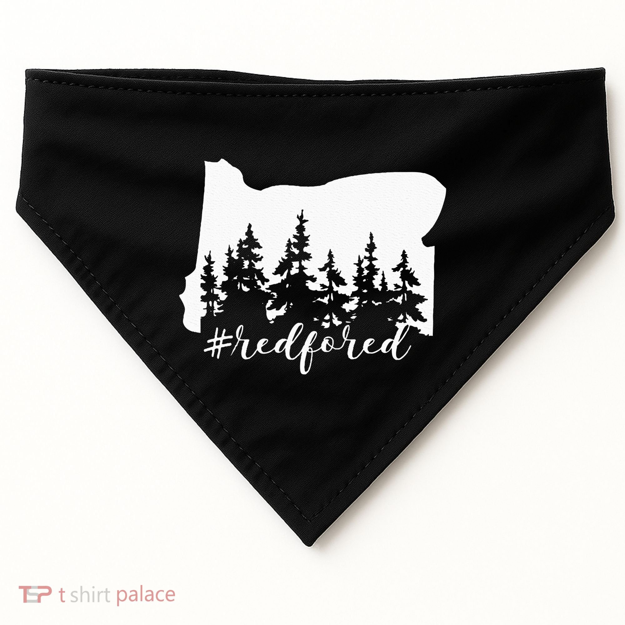 Red For Ed Oregon Trees Teacher Support USA-Made Doggie Bandana