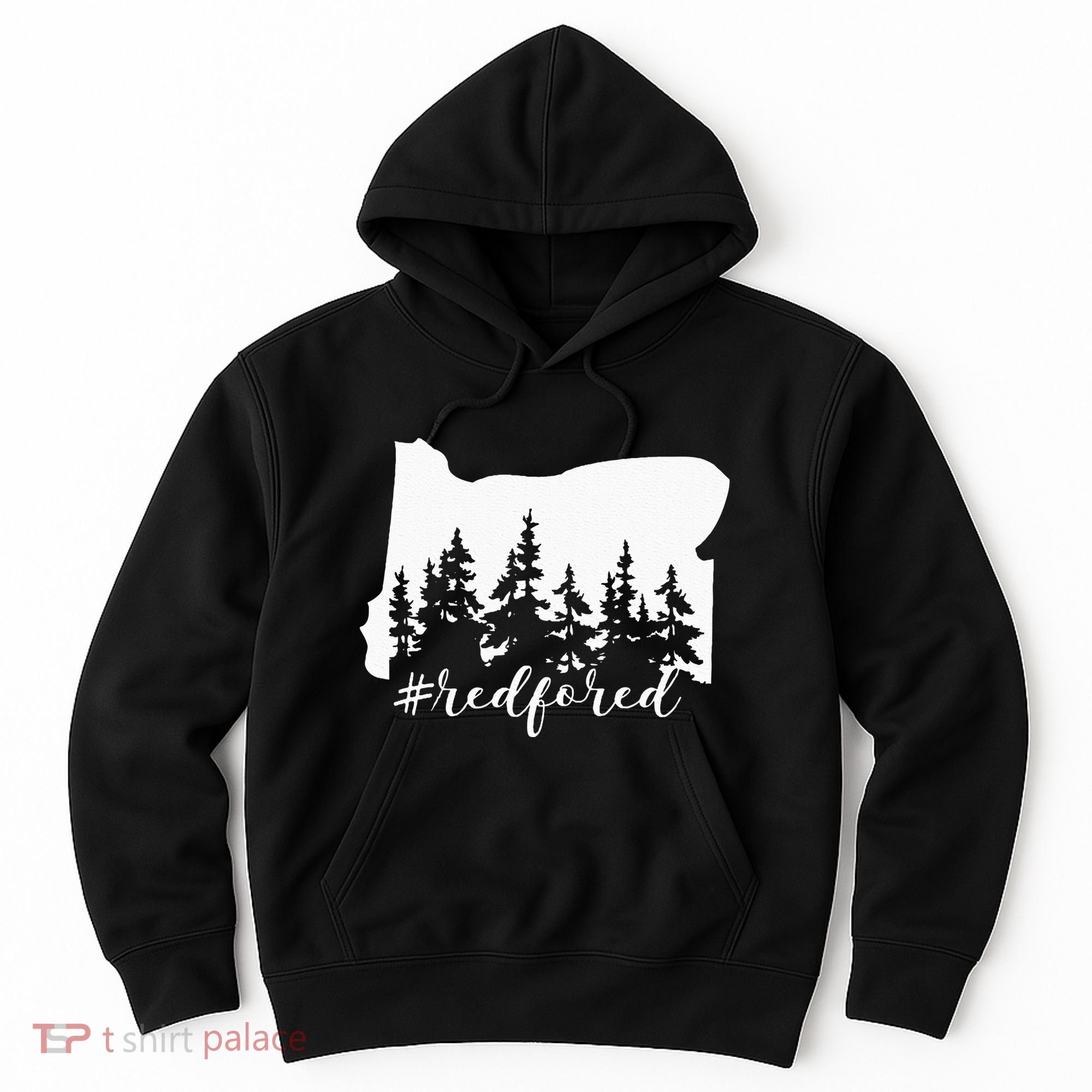 Red For Ed Oregon Trees Teacher Support Hoodie