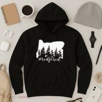 Red For Ed Oregon Trees Teacher Support Hoodie thumb 3