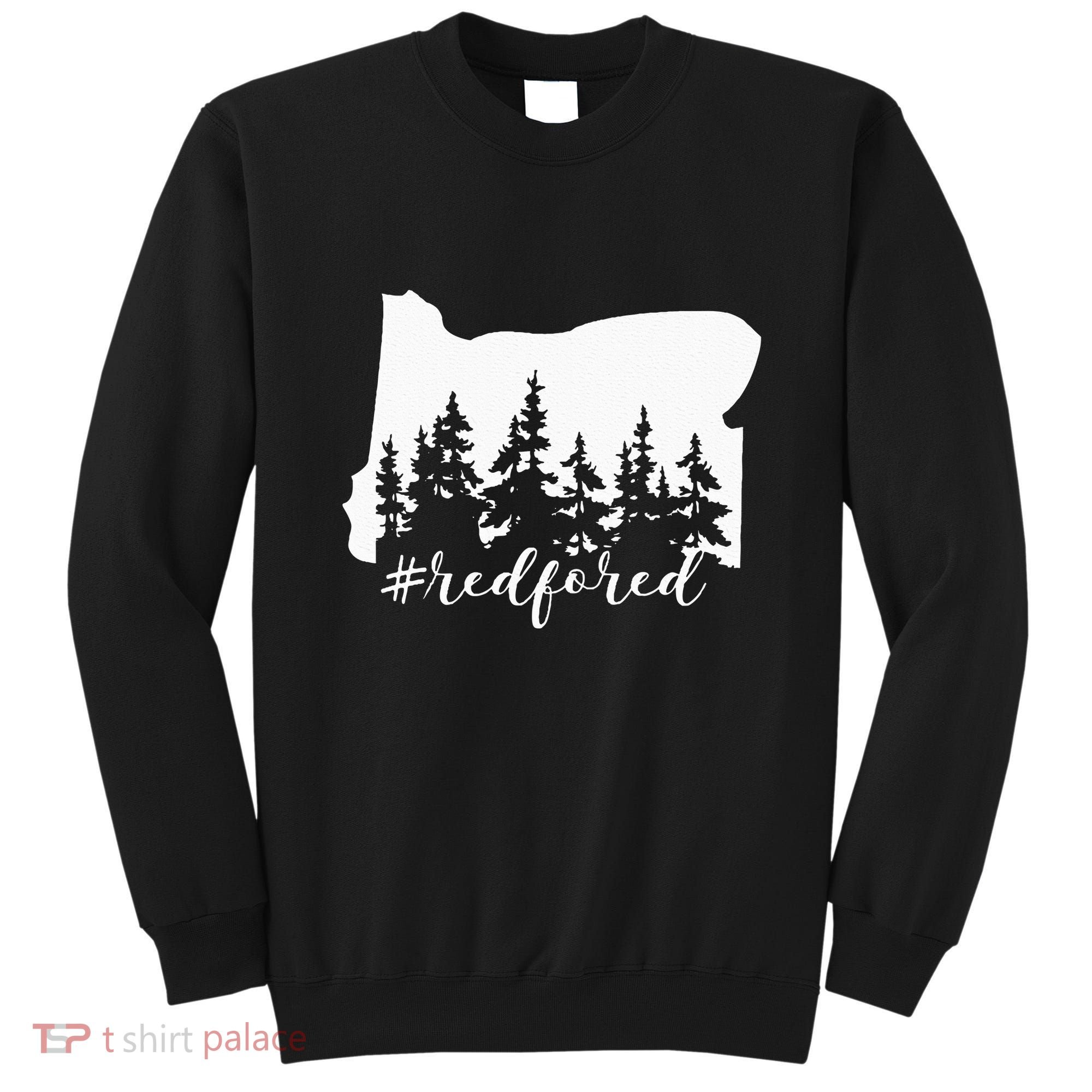Red For Ed Oregon Trees Teacher Support Sweatshirt