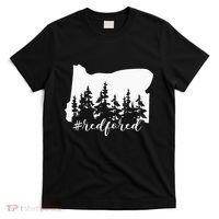Red For Ed Oregon Trees Teacher Support T-Shirt thumb 0