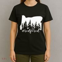 Red For Ed Oregon Trees Teacher Support T-Shirt thumb 4