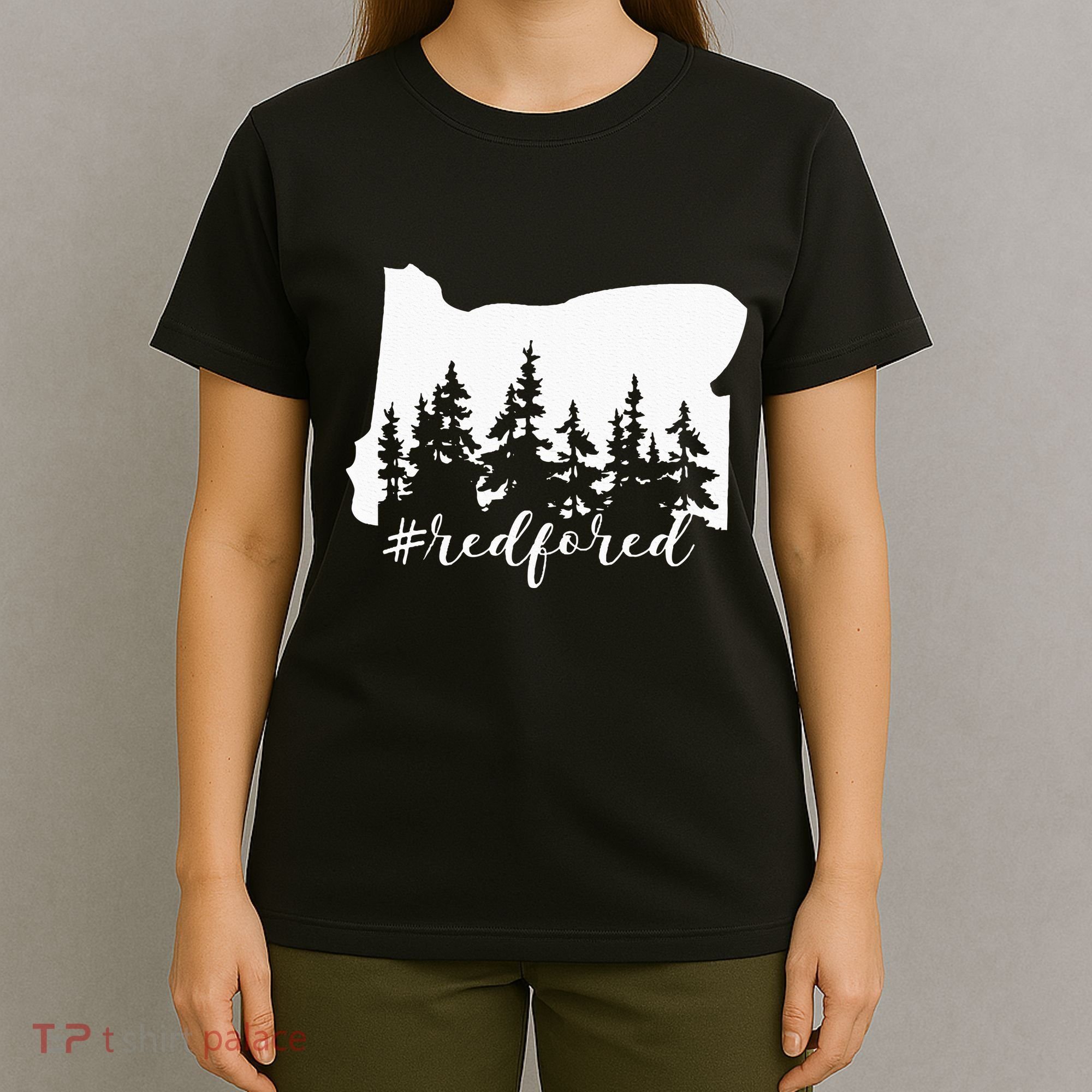 Red For Ed Oregon Trees Teacher Support T-Shirt