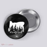 Red For Ed Oregon Trees Teacher Support Button thumb 0