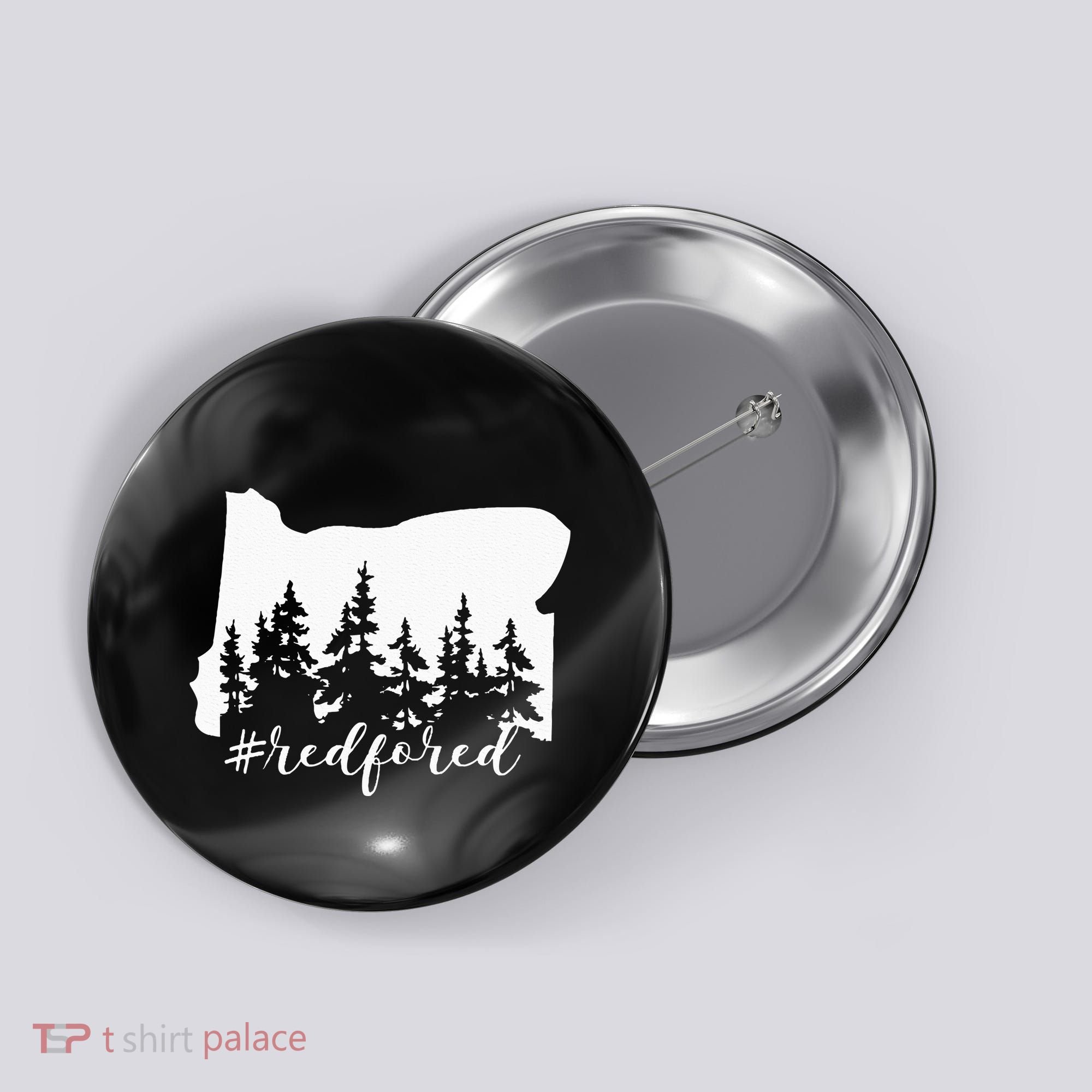 Red For Ed Oregon Trees Teacher Support Button