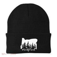 Red For Ed Oregon Trees Teacher Support Beanie thumb 0