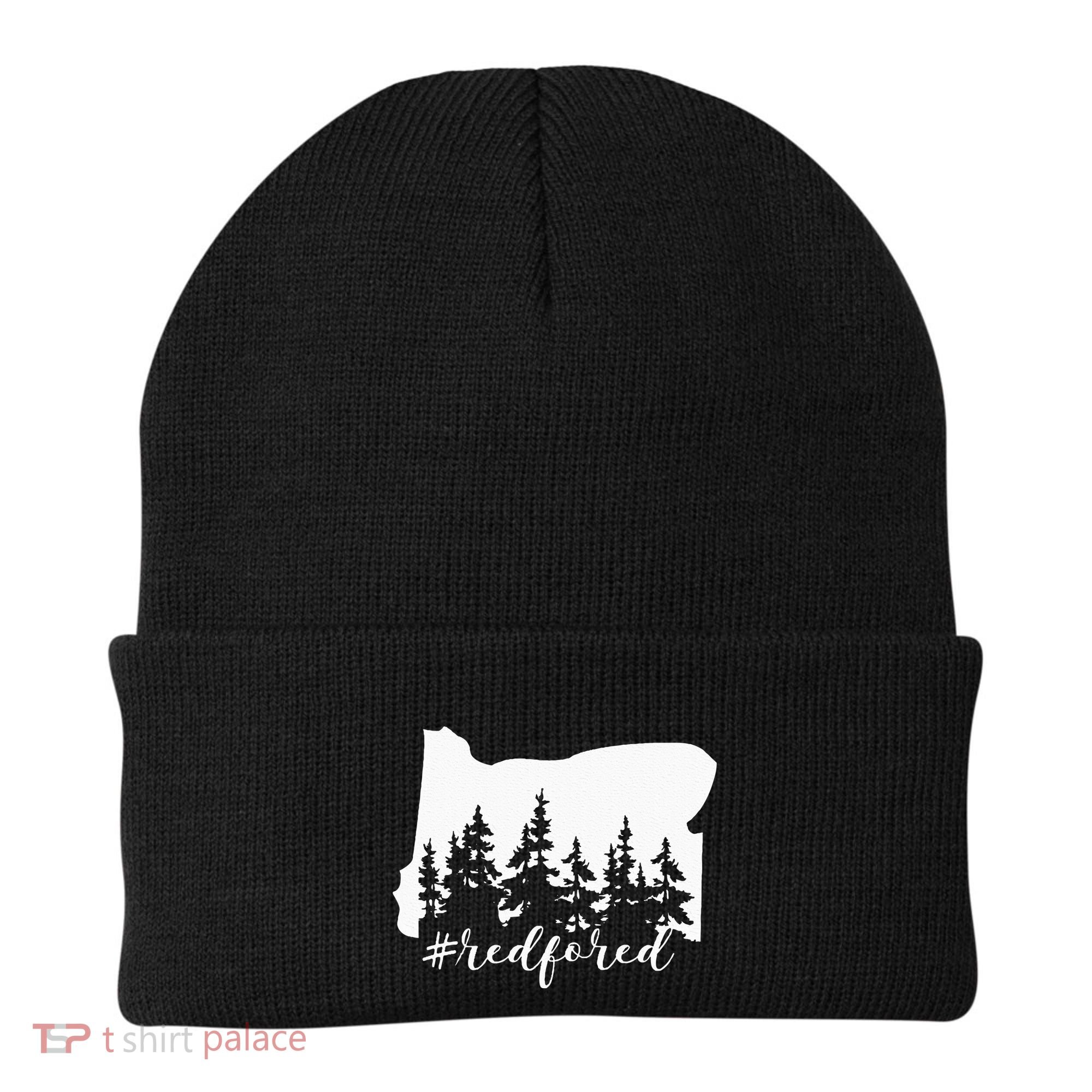 Red For Ed Oregon Trees Teacher Support Beanie