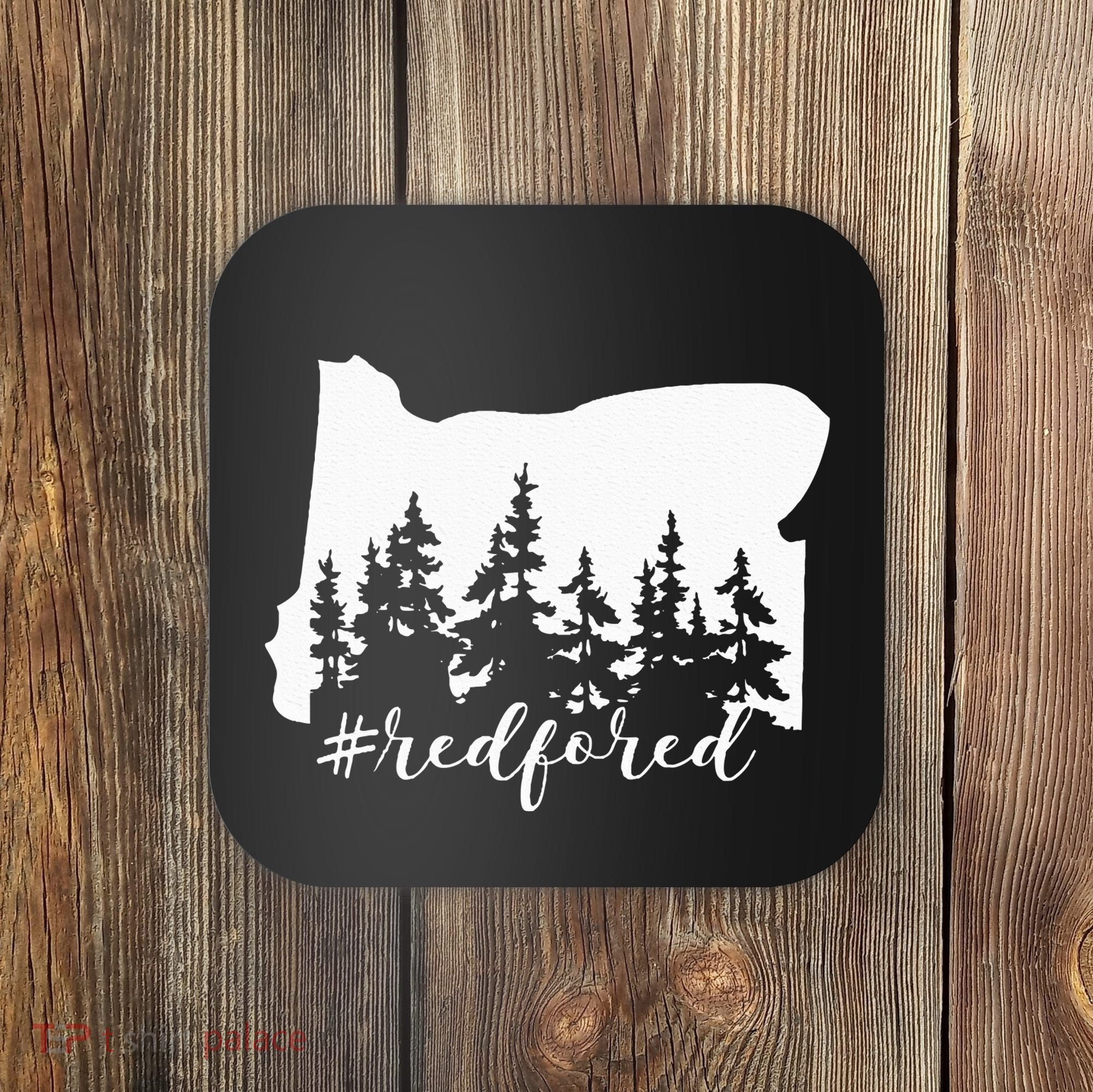 Red For Ed Oregon Trees Teacher Support Coaster