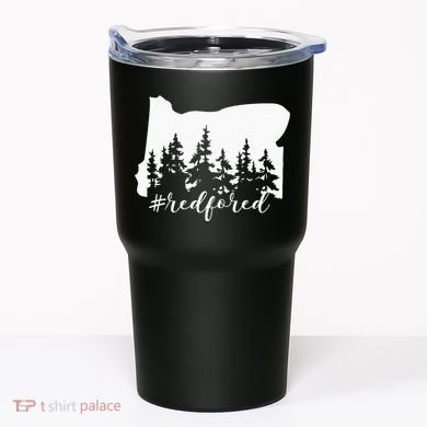 Red For Ed Oregon Trees Teacher Support Tumbler