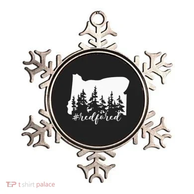 Red For Ed Oregon Trees Teacher Support Ornament