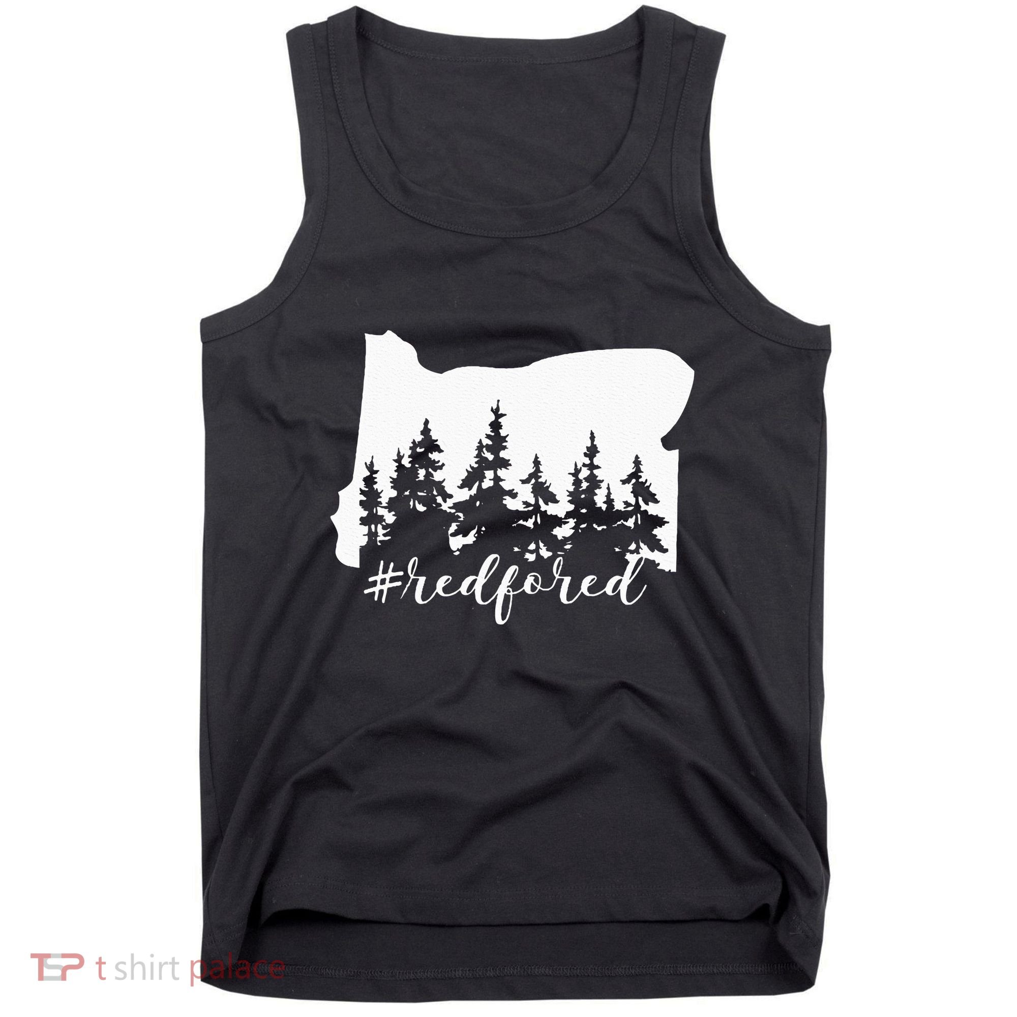 Red For Ed Oregon Trees Teacher Support Tank Top