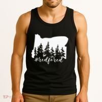 Red For Ed Oregon Trees Teacher Support Tank Top thumb 3