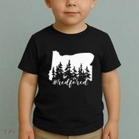 Red For Ed Oregon Trees Teacher Support Toddler T-Shirt thumb 2