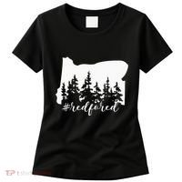 Red For Ed Oregon Trees Teacher Support Women's T-Shirt thumb 0