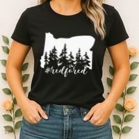 Red For Ed Oregon Trees Teacher Support Women's T-Shirt thumb 2