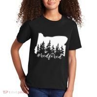 Red For Ed Oregon Trees Teacher Support Kids T-Shirt thumb 2
