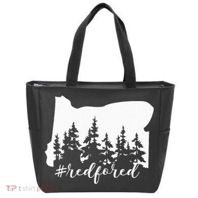 Red For Ed Oregon Trees Teacher Support Tote Bag
