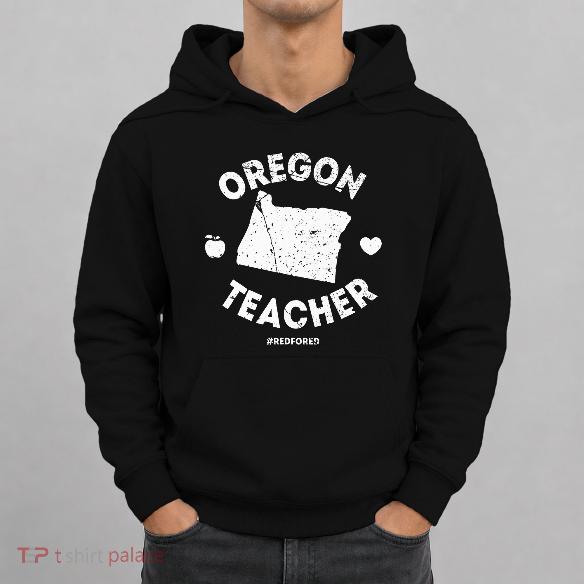 Red For Ed Teacher Oregon Or Education Hoodie