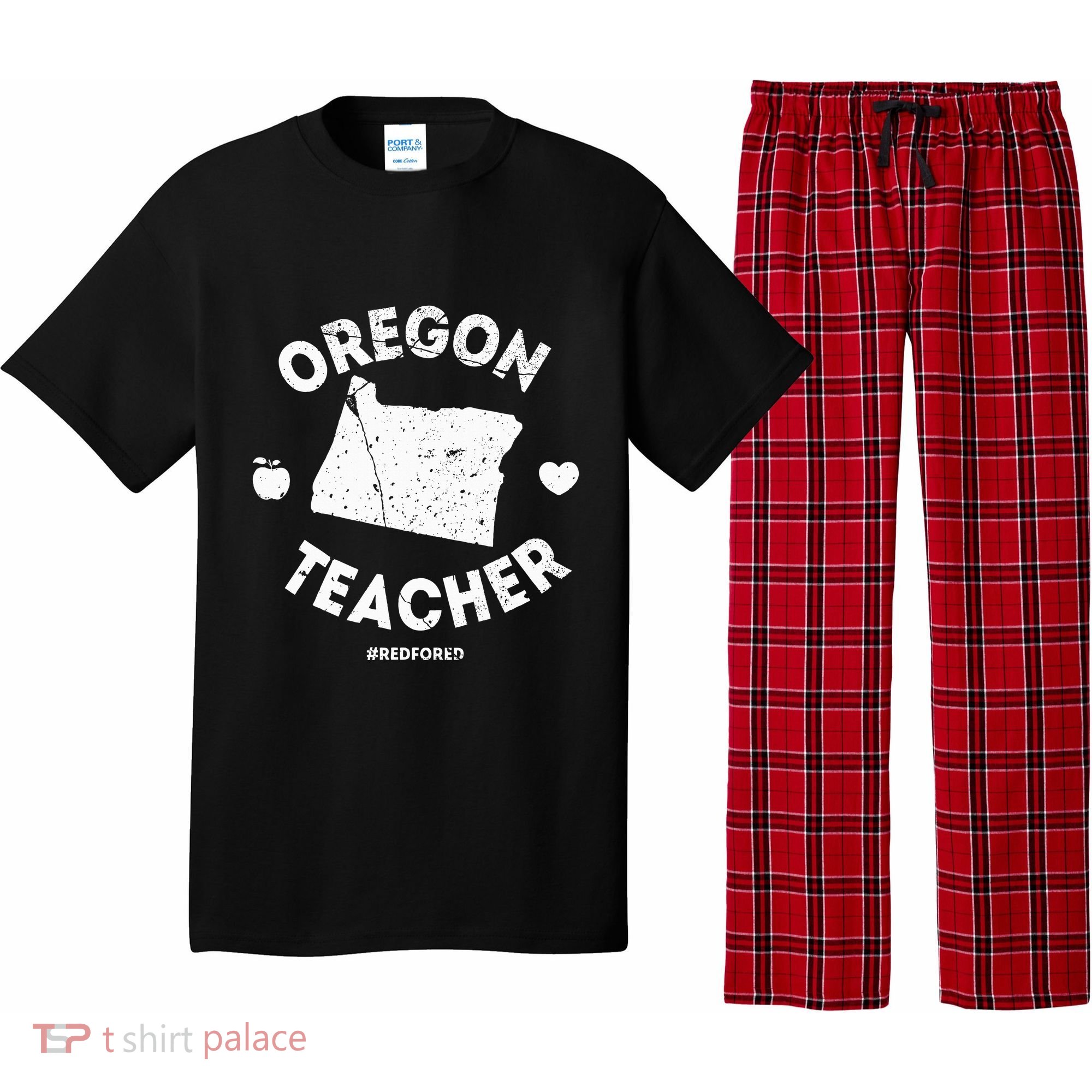 Red For Ed Teacher Oregon Or Education Pajama Set