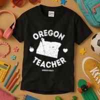 Red For Ed Teacher Oregon Or Education Kids T-Shirt thumb 3