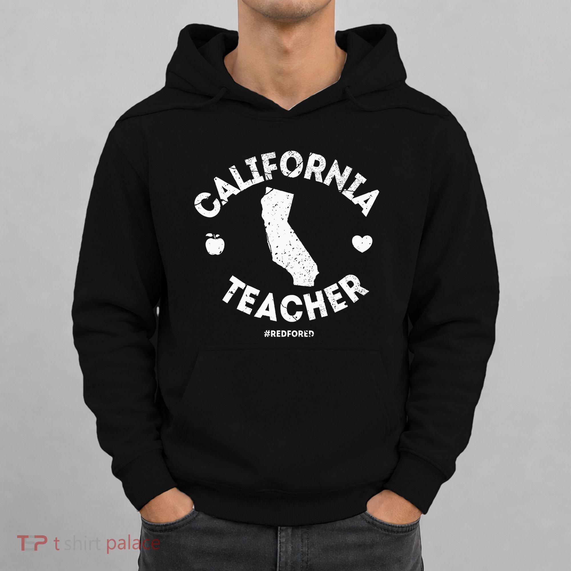 Red For Ed Teacher California Ca Education Gift Hoodie