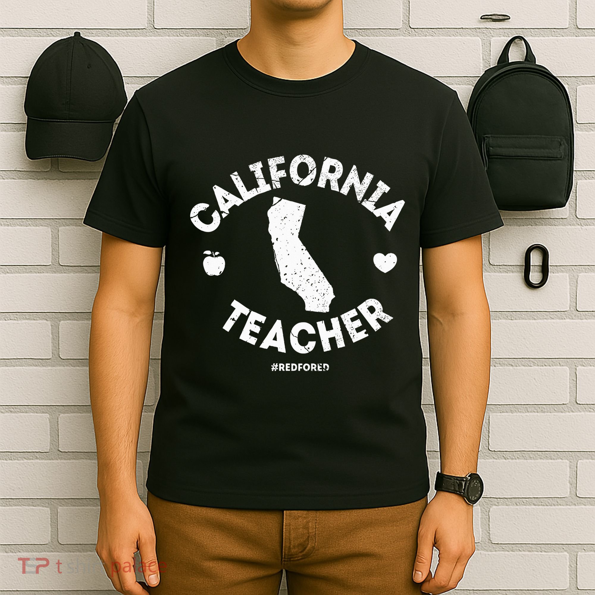 Red For Ed Teacher California Ca Education Gift T-Shirt
