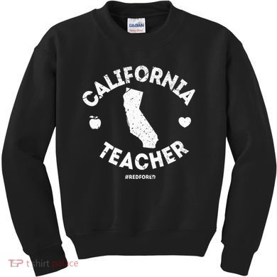 Red For Ed Teacher California Ca Education Gift Kids Sweatshirt