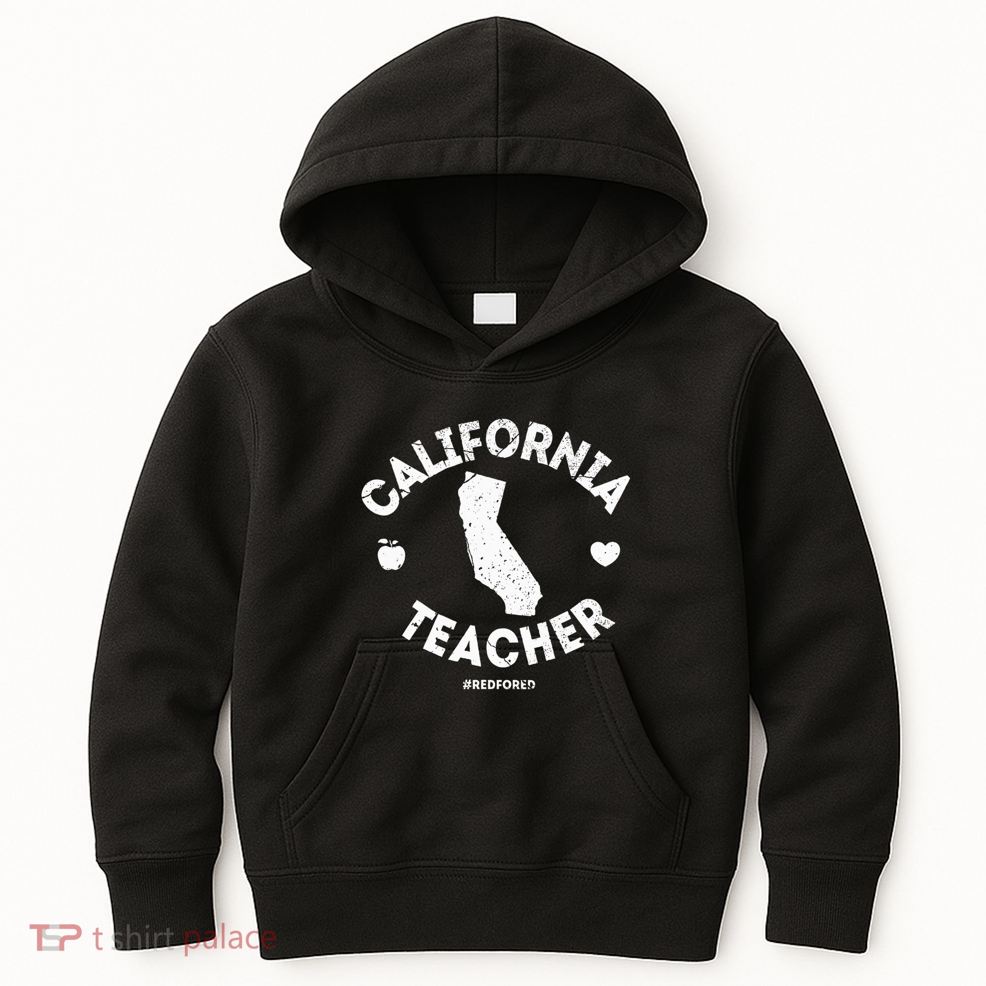 Red For Ed Teacher California Ca Education Gift Kids Hoodie