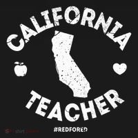 Red For Ed Teacher California Ca Education Gift Kids Long Sleeve Shirt thumb 2