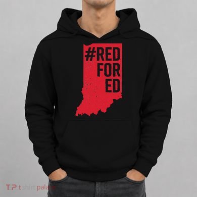 Red For Ed Indiana Long Sleeve Teacher Red4ed Hoodie