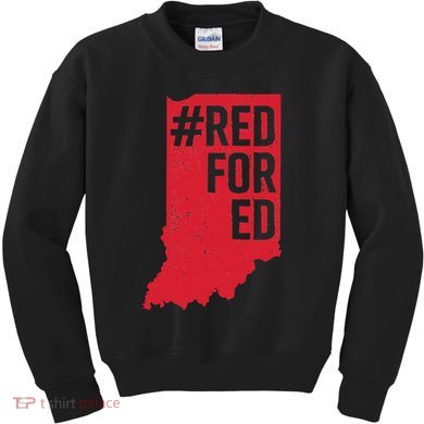 Red For Ed Indiana Long Sleeve Teacher Red4ed Kids Sweatshirt